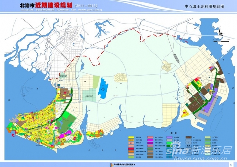 规划期末,海湾新城,银滩东区; 北海市近期建设规划(2011-2025)-阀围