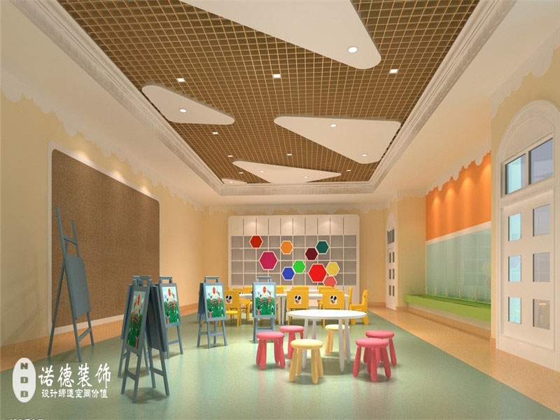 美术培训室效果图|儿童画室装修设计需要注意哪些问题